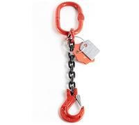 Alfa Logistik Eslinga de cadena de 1 ramal, 10 mm x 1 m, cadena de eslingado de alta resistencia, cadena para grúas, ejecución robusta, cadena galvanizada clase 8, cadena para grúas con gancho de