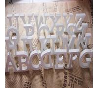 Alfabeto de letras de madera blancas de 8CM para boda, fiesta de cumpleaños, decoración del hogar, decoración de puerta de pared DIY, letra de diseño de nombre personalizado R