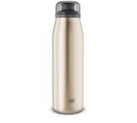 alfi Botella isotle de 500 ml, color dorado champán, de acero inoxidable, cierre de rosca absolutamente hermético, mantiene el calor durante 12 horas, frío durante 24 horas, botella carbonatada, sin
