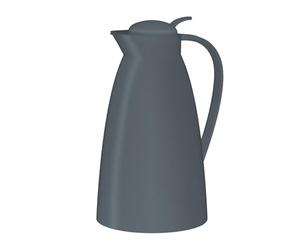 alfi Eco 1,0 l, gris oscuro, jarra térmica con inserto higiénico de cristal templado de plástico, cierre de rosca con cómodo pulsador, verter con una mano, ideal como cafetera, tetera, sin BPA