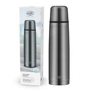 alfi Isotherm AV 1000 ml, Cool Grey Mat, Botella isotérmica de Acero Inoxidable con Vaso, estanquidad con tapón automático, Desmontable, Mantiene el Calor 24 Horas, sin Huellas, sin BPA