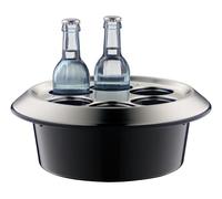 alfi KONFERENZBOY, Velvet Black Mat, Enfriador para conferencias de plástico Cubierto de Acero Inoxidable, Enfriador para 6 Botellas (máx. 0,33 l), refrigeración con batería, reuniones, conferencias