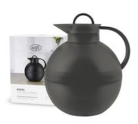 alfi KUGEL 0,94 l, anthracite, jarra isotérmica de plástico con inserción higiénica de vidrio duro, tapón de rosca, pieza de diseño, jarra térmica esférica, jarra de café, jarra de té, sin BPA