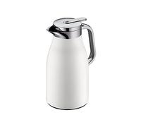 alfi SKYLINE 1,0 l, jarra isotérmica de acero inoxidable con inserción higiénica de vidrio duro, tapón de rosca con cómodo pulsador, mango ergonómico a una mano, ideal como jarra de café o té, sin BPA