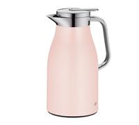 alfi SKYLINE - Jarra isotérmica de acero inoxidable (1,0 L, con cristal templado higiénico, cierre de rosca con cómodo pulsador, mango ergonómico, ideal como cafetera, tetera, sin BPA)