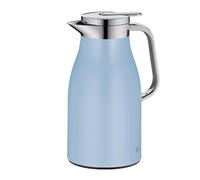 alfi SKYLINE - Jarra térmica (1,0 L, acero inoxidable, con cristal templado higiénico, cierre de rosca con cómodo pulsador, mango ergonómico, ideal como cafetera, tetera, sin BPA)