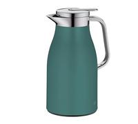 alfi SKYLINE - Jarra térmica de acero inoxidable (1,0 L, con cristal templado higiénico, cierre de rosca con cómodo pulsador, mango ergonómico, ideal como cafetera, tetera, sin BPA)