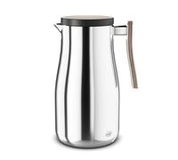 alfi STUDIO ALLURE 1,0 l, acero inoxidable pulido con elementos de madera, termo de doble pared de acero inoxidable, mantiene el calor durante 12 horas, frío 24 horas, cierre giratorio, apertura