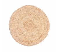 Alfombra Abril redonda de yute, estilo mediterráneo, en natural 60 cm | De formato pequeño y aspecto natural: Abril es una alfombra redonda de yute de 60 cm de diámetro para su decoración rústica.