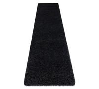 Alfombra alfombra de pasillo SOFFI shaggy 5cm negro - para la cocina entrada pasillo 60x250 cm