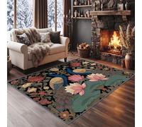 Alfombra antideslizante William Morris de pelo bajo, de secado rápido, lavable a máquina, para dormitorio, sala de estar, comedor, 100 x 160 cm