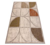 Alfombra ARCANA 1550 crema / verde geométrica moderna 140x190 cm
