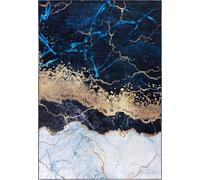 Alfombra Azul, Gris Mazovia - Glamour, Mármol - Alfombra para Salón, Dormitorio, Oficina - Se puede lavar en la lavadora - 160x230 cm