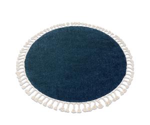Alfombra BERBER 9000 circulo azul oscuro Franjas Bereber Marroquí Shaggy circulo 120 cm