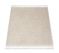 Alfombra BERBER cuadrado 9000 crema Franjas Bereber Marroquí Shaggy 120x120 cm