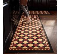 Alfombra Cocina Lavable Antideslizante De 50X160Cm con Diseño Geométrico Vintage. Alfombrillas Largas De Suelo con Base De Goma. Alfombras De Diatomita para Zonas De Fregadero, Pasillo