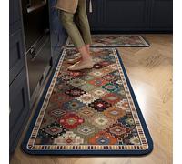 Alfombra Cocina Lavable Antideslizante De 50X80 Cm, Estilo Boho Geométrico, con Base De Goma, Estilo Vintage, Ideales para Zonas De Fregadero, Pasillos Y Entradas.