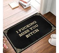 Alfombra cuadrada con texto en inglés "I Fucking Miss You Bitch" para baño colorido