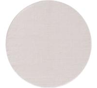 Alfombra de algodón Interiyou, modelo Riga, color blanco, diámetro 120 cm, forma redonda