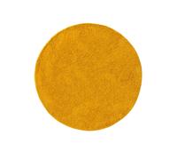 Alfombra de alta calidad lavable Interiyou, modelo Sofia, color amarillo, diámetro 200 cm, forma redonda