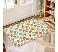 Alfombra de área de concha, de hoja natural costera, caracol de verano, turquesa, de pelo bajo, esponja, para interiores, no se desprende, decoración de puerta de entrada, 2 x 3 pies