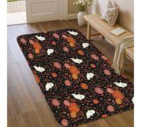 Alfombra de área fantasma, diseño de calabazas de temporada para Halloween, color negro, de pelo bajo, borde de esponja, alfombra rectangular para entrada, baño, lavandería, decoración de mesita de