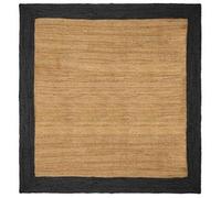 alfombra de área, color gris oscuro, 300 x 300 cm, material: yute