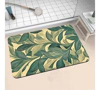 Alfombra de Baño Antideslizante Absorbente Plants 50x80cm Alfombrilla Ducha Suave y Suelo de Secado Rápido, Piedra Diatomita Alfombra Baño, Bath Mat para Puerta Cocina Recibidor y Lavandería 16-1248