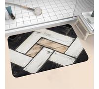 Alfombra de Baño Antideslizante Absorbente Stripe 50x80cm Alfombrilla Ducha Suave y Suelo de Secado Rápido, Piedra Diatomita Alfombra Baño, Bath Mat para Puerta Cocina Recibidor y Lavandería 16-1292