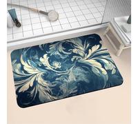 Alfombra de Baño Antideslizante Absorbente Teal 40x60cm Alfombrilla Ducha Suave y Suelo de Secado Rápido, Piedra Diatomita Alfombra Baño, Bath Mat para Puerta Cocina Recibidor y Lavandería 16-1124