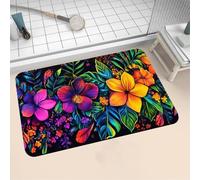 Alfombra de Baño Antideslizante Absorbente Tropical 70x120cm Alfombrilla Ducha Suave de Secado Rápido, Piedra Diatomita Alfombra Baño, Bath Mat para Puerta Cocina Recibidor y Lavandería 16-1252