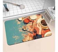 Alfombra de Baño Antideslizante Absorbente Vintage 120x170cm Alfombrilla Ducha Suave de Secado Rápido, Piedra Diatomita Alfombra Baño, Bath Mat para Puerta Cocina Recibidor y Lavandería 16-1272