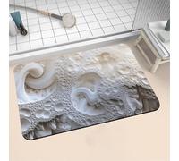 Alfombra de Baño Antideslizante Absorbente White 70x120cm Alfombrilla Ducha Suave y Suelo de Secado Rápido, Piedra Diatomita Alfombra Baño, Bath Mat para Puerta Cocina Recibidor y Lavandería 16-1106