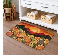 Alfombra de baño con diseño de frutas cítricas, tropicales, modernas, sol, verano, naranja, secado rápido, absorbente, para baño, baño, decoración de suelo, 20 x 32 pulgadas