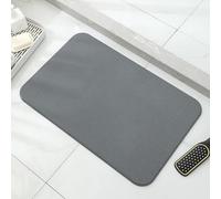 Alfombra de Baño de Piedra Absorbente, Antideslizante, de Diatomita Natural - Hogar, Baño - Dark Grey, 40x30cm