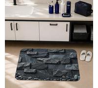 Alfombra de baño de piedra, piedra natural, moderna, pizarra, ninguno gris, esencial para dormitorio, baño, baño, decoración de suelo, 16 x 24 pulgadas