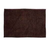Alfombra de baño MSV "Chenille" de microfibra en color chocolate 40 x 60 cm