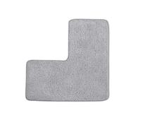 Alfombra de baño Peluda en Forma L | Alfombra de esquina for ducha en forma de L, multicolor, 80 x 80 cm(Light Grey)