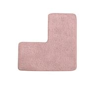 Alfombra de baño Peluda en Forma L | Inodoro de ducha de baño con alfombra en forma de L de 80x80 cm multicolor(Pink)