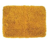 Alfombra de baño Spirella, tapete de baño, felpudo para ducha, microfibra de pelo alto | suave | antideslizante | apta para suelo radiante | 60x90 cm | color azafrán