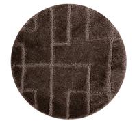 Alfombra de baño SUPREME círculo LINES líneas antideslizante suave - marrón circulo 67 cm