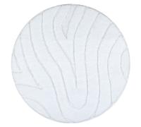 Alfombra de baño SUPREME círculo WAVES ondas antideslizante suave - blanco circulo 67 cm