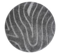 Alfombra de baño SUPREME círculo WAVES ondas antideslizante suave - gris circulo 50 cm