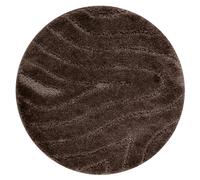 Alfombra de baño SUPREME círculo WAVES ondas antideslizante suave - marrón circulo 100 cm