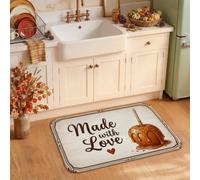 Alfombra de cocina Autumn Caramel Fruits Farmhouse Quote Apples 20 x 31 | Decoración rústica de granja, alfombra de fregadero de cocina, tema de frutas de caramelo, detalles de cocina de temporada