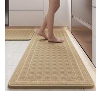 Alfombra de cocina geométrica antideslizante absorbente impermeable lavable de terciopelo australiano para cocina entrada protección contra la suciedad y el aceite 45 x 70 cm (D)