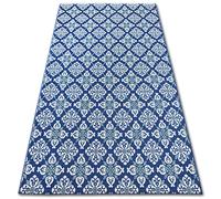 Alfombra de cuerda sisal COLOR 19246/699 Flores azul 120x170 cm