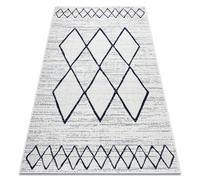 Alfombra de cuerda sisal COLOR 47272/396 Rombos Cuadrados blanco 60x110 cm