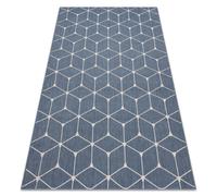 Alfombra de cuerda sisal FLAT 48721/591 Cubos 3D azul 80x150 cm