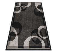 Alfombra de cuerda sisal FLOORLUX 20078 negro/plateado 120x170 cm
